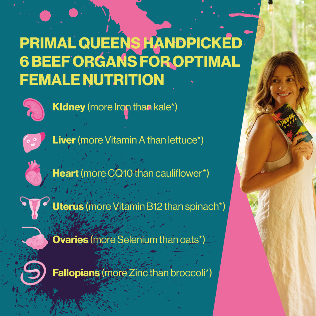 Primal Queen Beef Organ Superfood - Busy days and restless nights? You’re not alone!